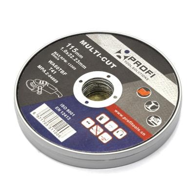 China Cutting effect abrasive wheel in metal case for sale