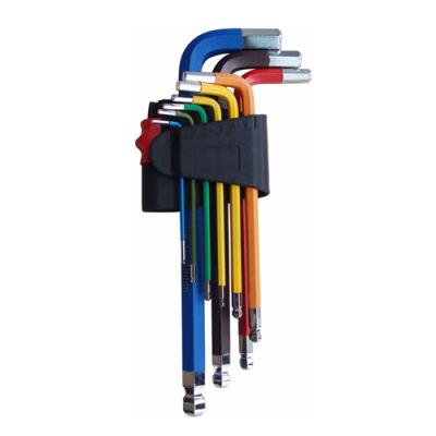 China Cheap color coded/durable/taiwan quality 9pcs featured color coated crv hex key hex set for sale