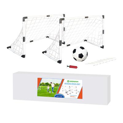 China Team Sport Training Soccer Goal Set No.5 PLASTIC Ball Soccer Football With Pump Soccer Goal Set Twin Net Pump for sale