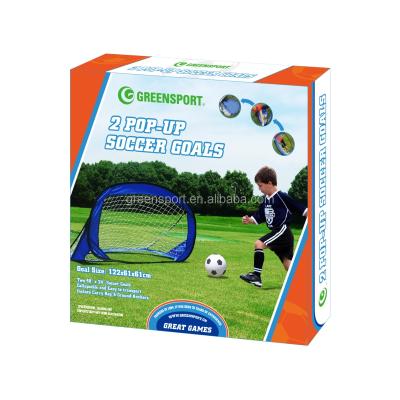 China Best Selling FIBERGLASS STEM Easy Football Goals Portable Folding Soccer Goal Kids Forming Pop Up Goal for sale