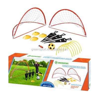 China Eco-Friendly Portable Twin Portable Soccer Goal Football Goal Soccer Folding Cones for sale