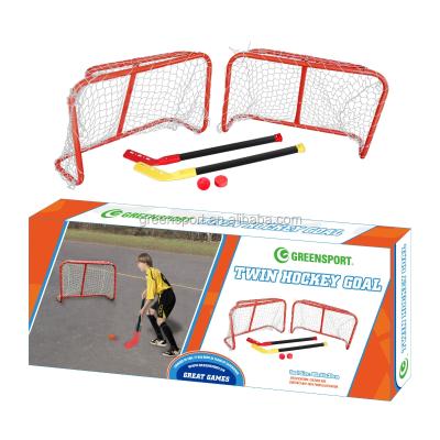 China Best Seller Eco - Friendly Twin STEEL Hockey Goal With Hockey Stick And Puck Hockey Game for sale