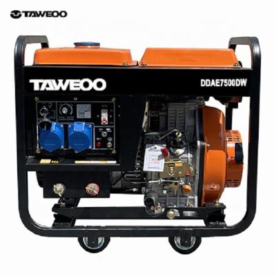 China Cheap 6KW 50HZ portable diesel welder generator for home use 180A DDAE7500W for sale