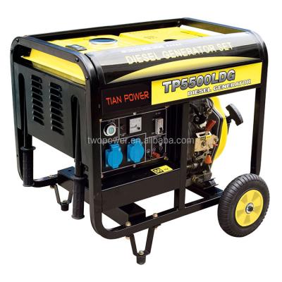 China TIAN POWER OEM 7KW Portable Diesel Generator 220V TP6500DGE for sale