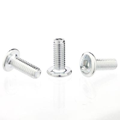 China HEX Furniture Screws White Zinc Flat Head Inverted Hex Socket Screws for sale