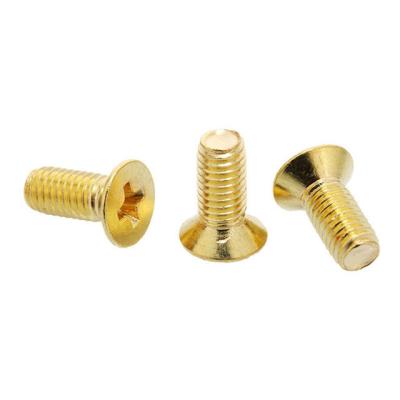 China Flat Cross Countersunk Screw Head Quote In 5 Minutes M4 Calibration Gold Electronic Screw for sale