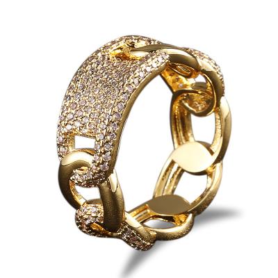 China Trendy Hiphop Pig Nose Ring Hiphop Densely Inlaid Zircon Shape Simple Personality Ring Hip Hop Jewelry for sale