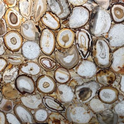 China Modern High Quality Custom Design Modern Luxury Natural Colored Agate Slabs for sale