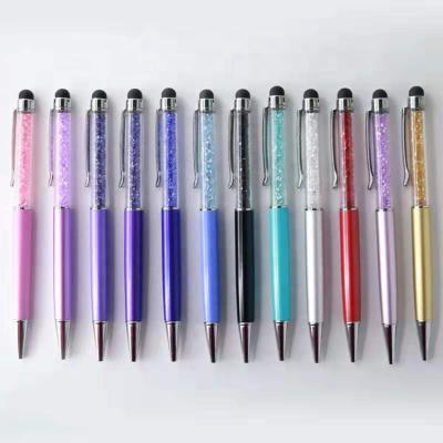 China office & School Pen Novelty Crystal Metal Ballpoint Pen Touch Colorful Crystal Filled parque Diamond Crystal Pen for sale