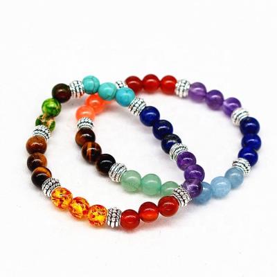 China 2021 New Design Lava Rock 7 Chakras Natural Stone Yoga Essential Oil Bracelet TRENDY Diffuser Beads Bracelet For Women Men for sale