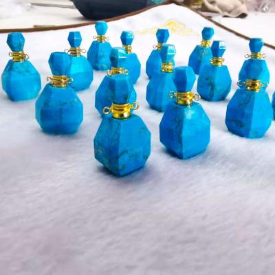 China Europe Nature Turquoise Pendants Jewelry Charms Healing Reiki Chakra Hexagonal Treble Pendulum for DIY Pendant Necklace Making for sale