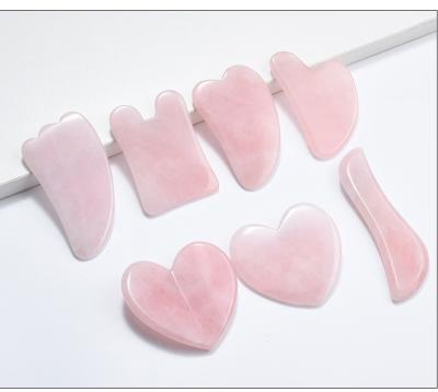 China Rose Quartz Jade Guasha Comb Obsidian Pain Relief Anti Celulite Meridian Acupressure Tool Gua Sha Massage Board for sale