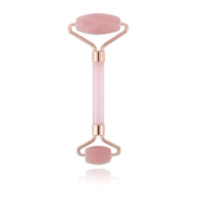 China Hot Selling OEM Jade Stone Facial Anti Aging High Quality Face Welded Rose Quartz Pink Jade Roller Natural For Face for sale