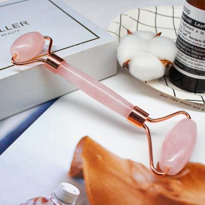 China Face Lift Massager Gua Sha Set Skin Natual Facial Care Rose Quartz Jade Roller For Face for sale