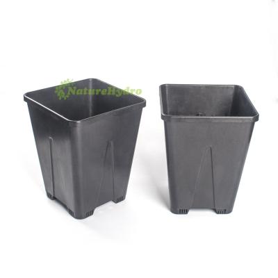 China Square 7L Food Grade Plastic Hydroponic Grow Pot Black Bucket Berry Grow Planters for sale