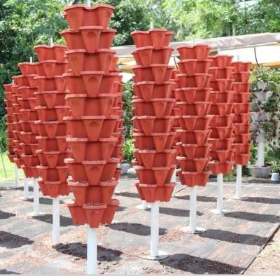 China PP& UV Stacking Vertical Flower Planters Garden Grow Pots For Wholesale for sale