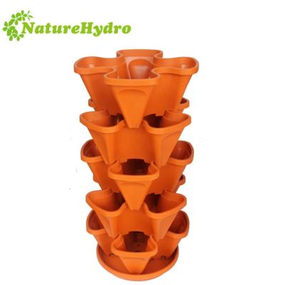 China PP& UV Hydroponic Stacking Pots Growing Vertical Stack Flower Planters for sale