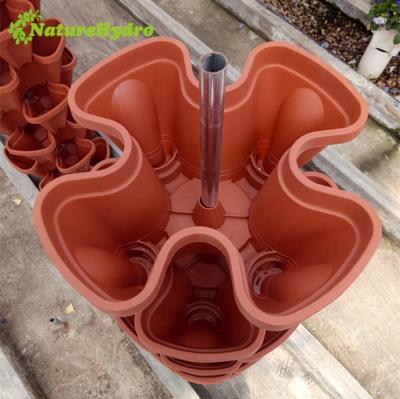 China PP& UV Vertical Plastic Stacking Pots Flower Planters For Garden for sale