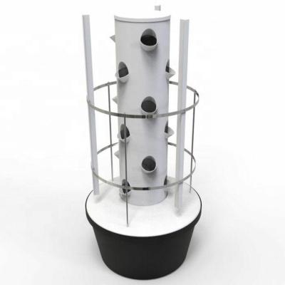 China PP& UV Vertical Hydroponic Tower Garden Aeroponic System with Light for sale