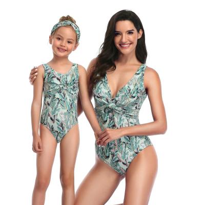 China Mommy and Me Matching Family Swimwear Mother Daughter Printing Swimwear Anti-UV Bathing Suit for sale