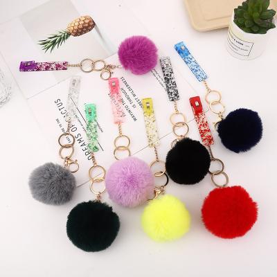 China New UKETA Exquisite Pitched Plush Pendant Card Grabber Chain Key Puller For Long Nails for sale