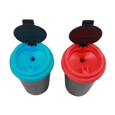 China Fasion UKETA Fashion Simple Custom Ashtray Cup Holder Car Plastic Smokeless Ashtray for sale