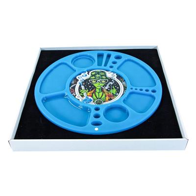 China Wholesale Multi Function Weed Spinning LED Plastic Rolling Tray UKETA Light Up Rolling Tray With Custom Logo for sale