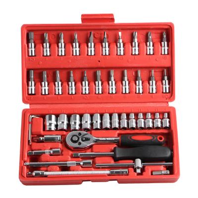 China Auto Repair Kit Car Mechanic Maintenance Tool Kit Set Mechanic Repair Hand Pliers 46 Piece Socket Set Ratchet Wrench Combination Tool for sale