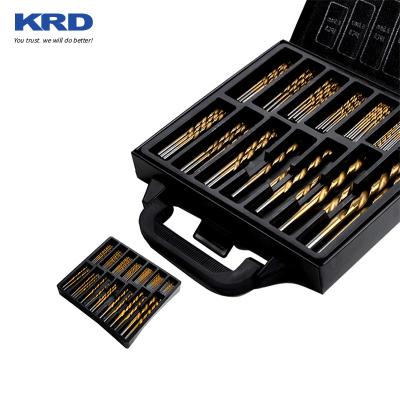 China Household Household Twist Drill Tool Kit With High Speed ​​Steel Ti-Plated Twist Drill Hole Opener With Steel Plate Drill Bit Tool Kit for sale