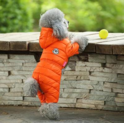 China Wholesale Sustainable Pet Apparel Cotton-padded Warm Dog Winter Down Jacket Jumpsuit For Small Dogs Teddy Clothes for sale