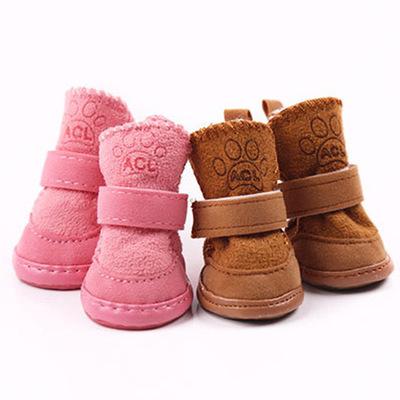 China Stored Warm Pet Loot Boots Winter Pet Shoes Velvet Cotton Dog Shoe Autumn Dog Paws Shoes Cheap Wholesale for sale