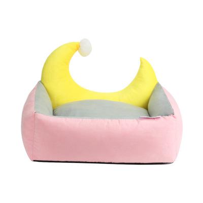 China Creative Viable Dog Cat Cartoon Moon Cradle Bed Nest Pet House Bench Soft Padded Pet Bed for sale