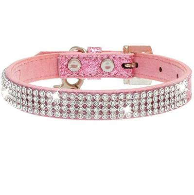 China Hot-Selling Sustainable Fashion Pet Collars Shining Diamond Dog Collar Pretty Cat Collar for sale