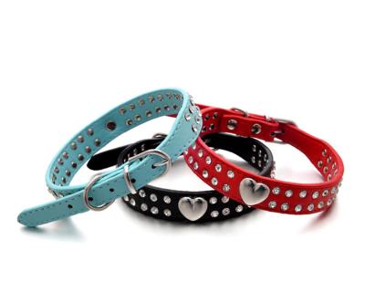 China Best Selling Viable Double Drainage Peach Heart Pet Collar Cat Dog Collar Pu Dog Smooth Chain for sale