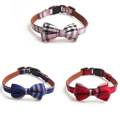 China New British Plaid Temperament Fashion Pet Collar Safety Buckle Design Viable Dog Collar For Medium Dogs for sale