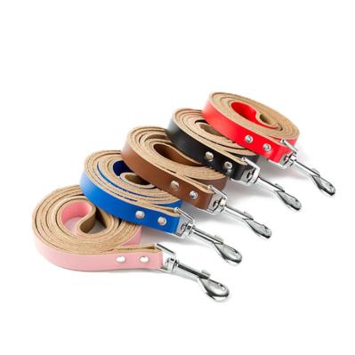 China Wholesale Custom Pet Supplies Dog Leash Solid Comfortable Leather Pet Leash for sale