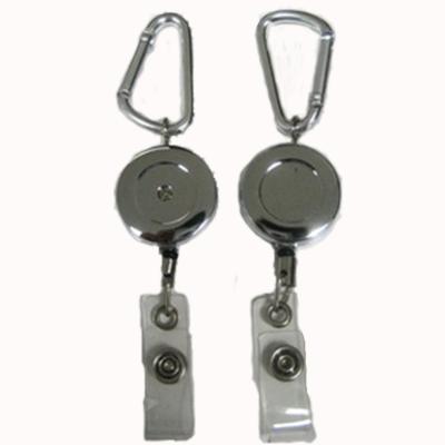 China RM-08A Professional High Quality Zinc Alloy Carabiner Metal Round Badge Reel for sale