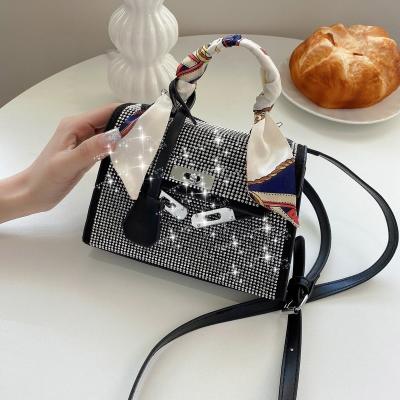 China Fashionable high quality rhinestone crystal grabs design luxury handbag bolsos de mujer famous brand lady bags for sale