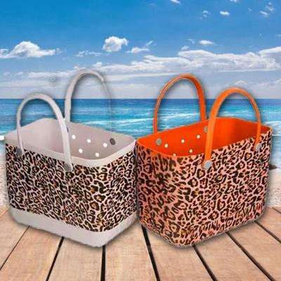 China 2022 PORTABLE Lady Bag Durable Amazon Designer Handbags Leopard Bogg Bag Silicone Beach Tote for sale