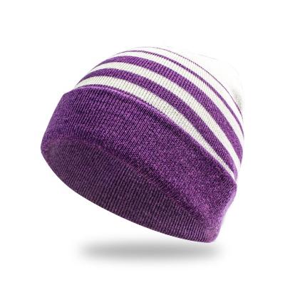 China BSCI Factory JOINT Skully Wool Felt Logo Women's Custom Hat With Stripe Fashion Kids And Adult Plain OEM Skullcap for sale