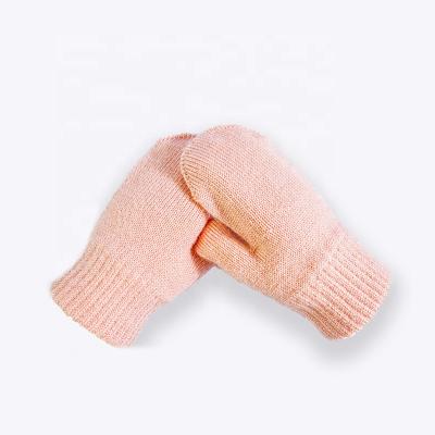 China Custom Knitted High Quality Simple Infant Wool Kids Winter Kids Baby Mittens For Newborn Pink Warm Gloves Mittens for sale