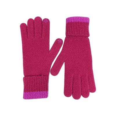 China Common Cashmere Like Knitted Acrylic Handmade Gloves Long Sleeve Ribbed Touch Screen Gloves for sale