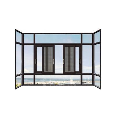 China Folding cheap aluminum double glazed aluminum window aluminum profile screen price office window small sliding window for sale