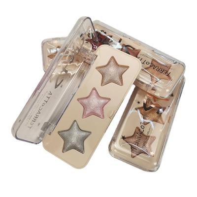 China Waterproof MSYAHO 3 Colors Star Baked Glitter Highlighter Rose Golden Highlight for sale