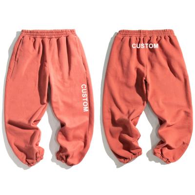 China Plain Viable Custom Unisex Elastic Waist Jogger Logo Cotton Sweatpants Thick Sweatpants Men for sale