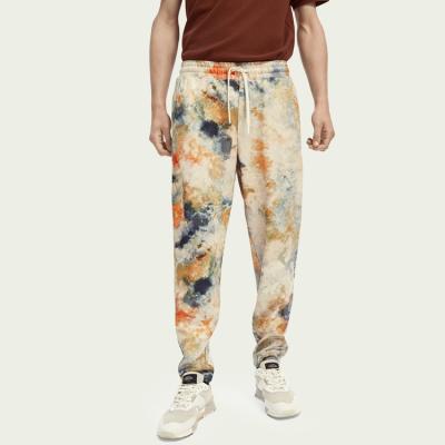 China 2021 fashion cotton custom bottoms sweatpants tie dye breathable wholesale 100% oversized printing pants for man for sale