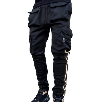 China 2021 Spring Breathable Cargo Pants Multi Pockets Reflective Cotton Men Hip Hop Harem Sports Pants Jogger Sweatpants for sale