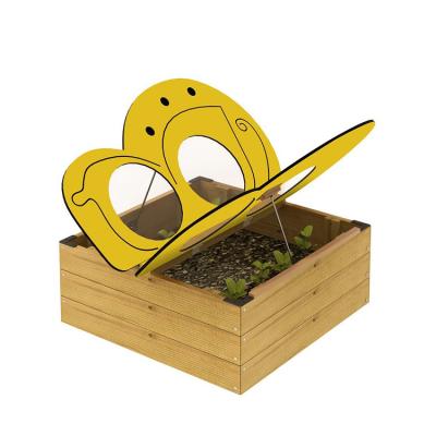 China Solid Wood Children's Flower Pot Shape Eco-Freindly Garden Decoration Cartoon Observation Planting Slot for sale