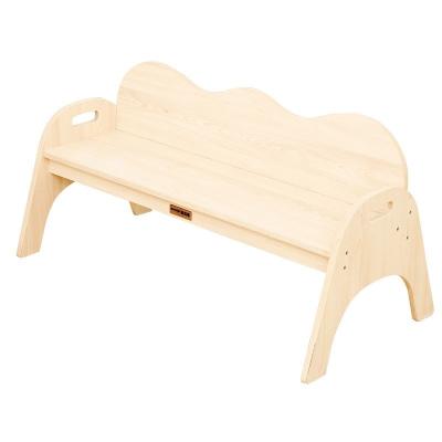 China Solid Wood Family Garden Children's Bench Kindergarten Sitting Area Double Seat Children's Furniture for sale