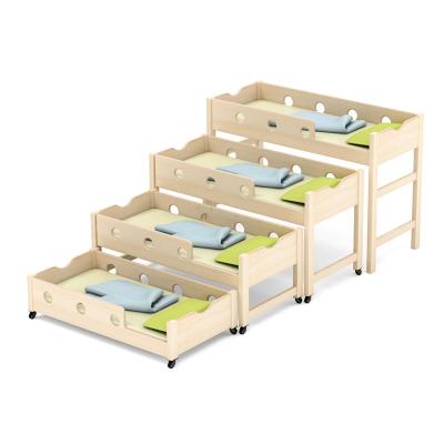 China Contemporary Kindergarten Furniture High Quality Four-Layer Folding Sliding Beds For Kids for sale